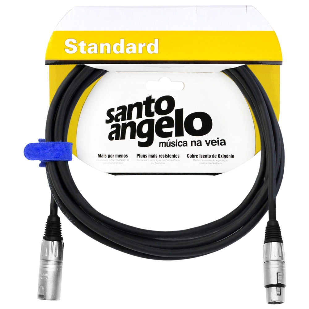 Imagem do produto Cabo Para Microfone Santo Angelo Standard Angel XLR M x XLR F 7,62 Metros