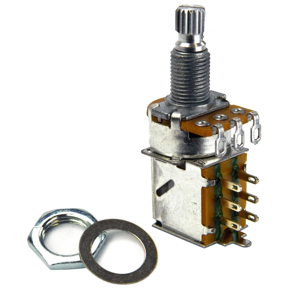 Imagem do produto Potenciômetro Santo Angelo PushPull A500k Base Pequena Eixo Longo Logarítmico