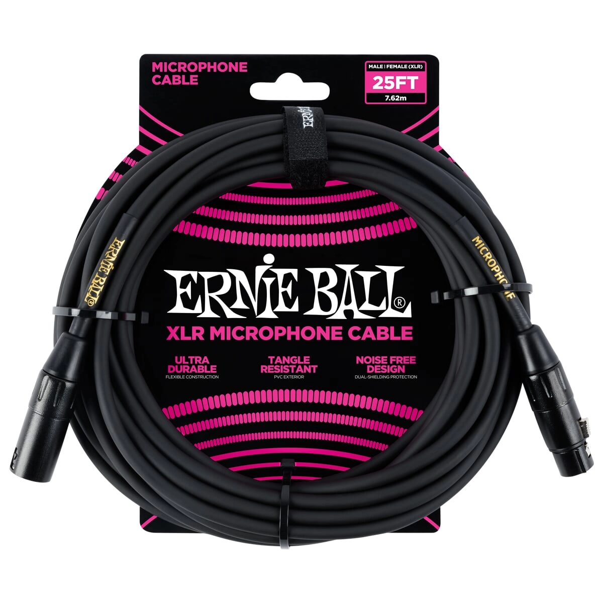 Imagem do produto Cabo Para Microfone Ernie Ball Preto XLR M x XLR F 6,10 Metros