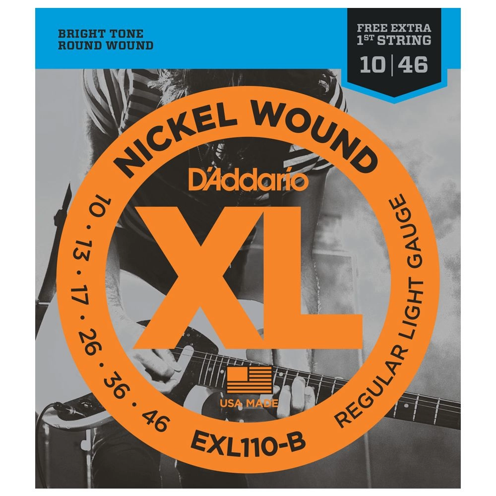 Imagem do produto Encordoamento Para Guitarra Daddario 010 EXL110-B C/ Mi Extra
