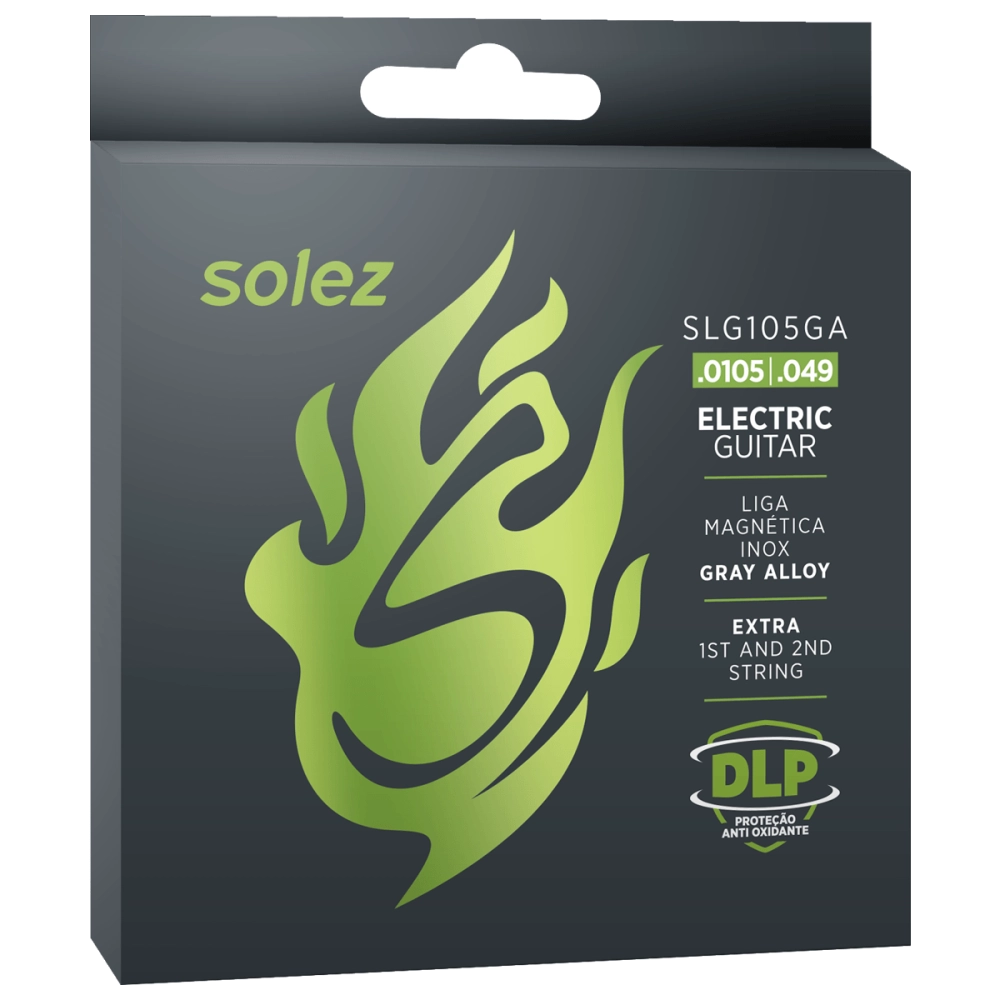 Imagem do produto Encordoamento Para Guitarra Solez 0105 Stainless Steel SLG105-GA Com 2 Cordas Extras