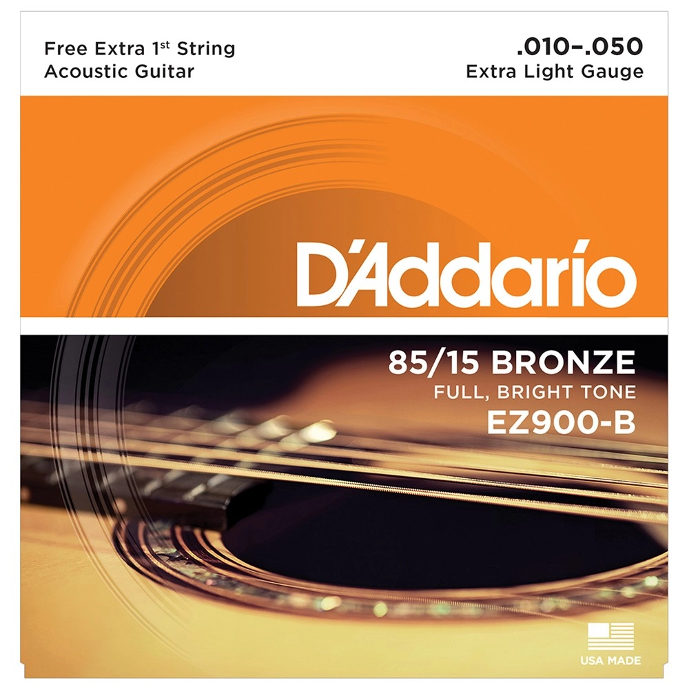 Imagem do produto Encordoamento Para Violão Aço Daddario 010 EZ900-B C/ Mi Extra