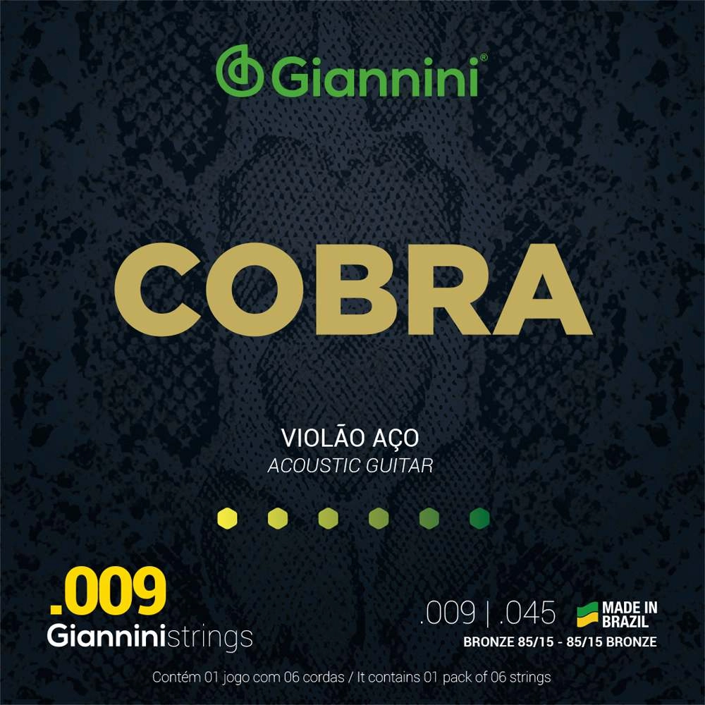 Imagem do produto Encordoamento Para Violão Aço Giannini 009 Bronze 85/15 GEEWAK