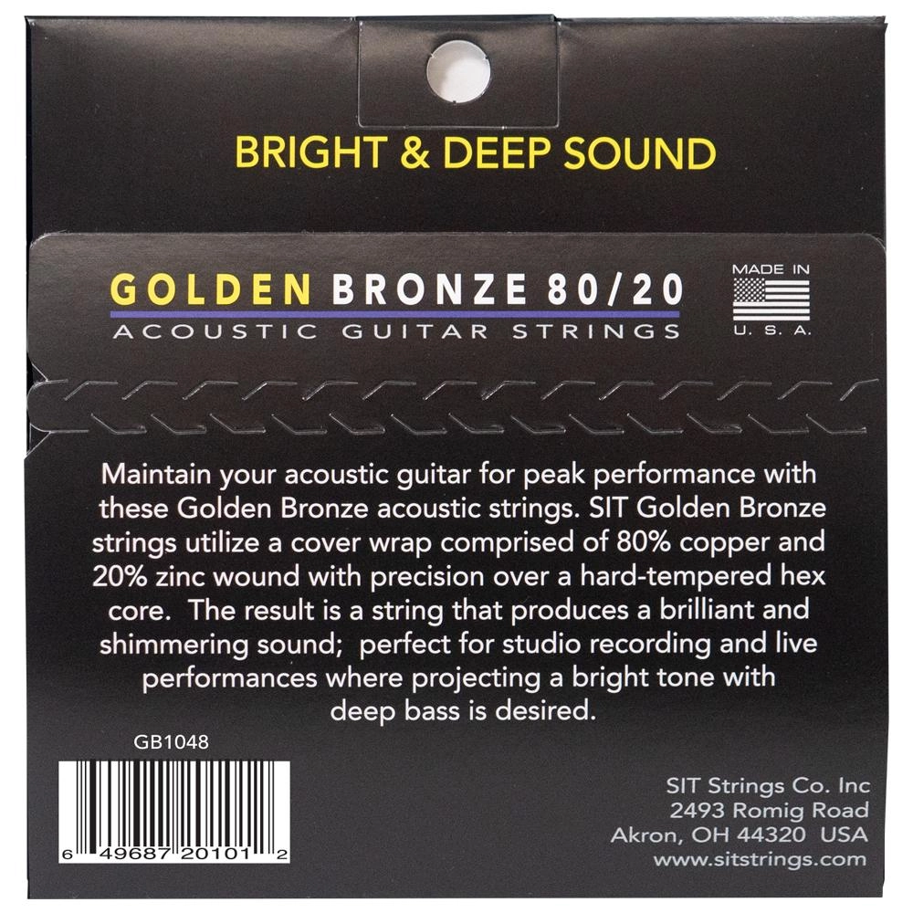 Imagem do produto Encordoamento Para Violão Aço SIT 010 Golden Bronze 80/20 Extra Light GB1048