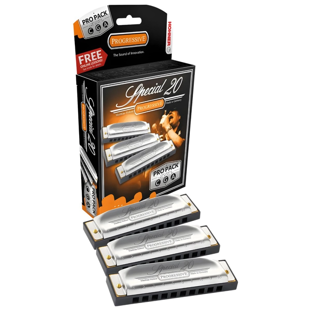 Imagem do produto Kit 3 Gaitas Hohner Diatônica Special 20 560/20 20 Vozes Com Case